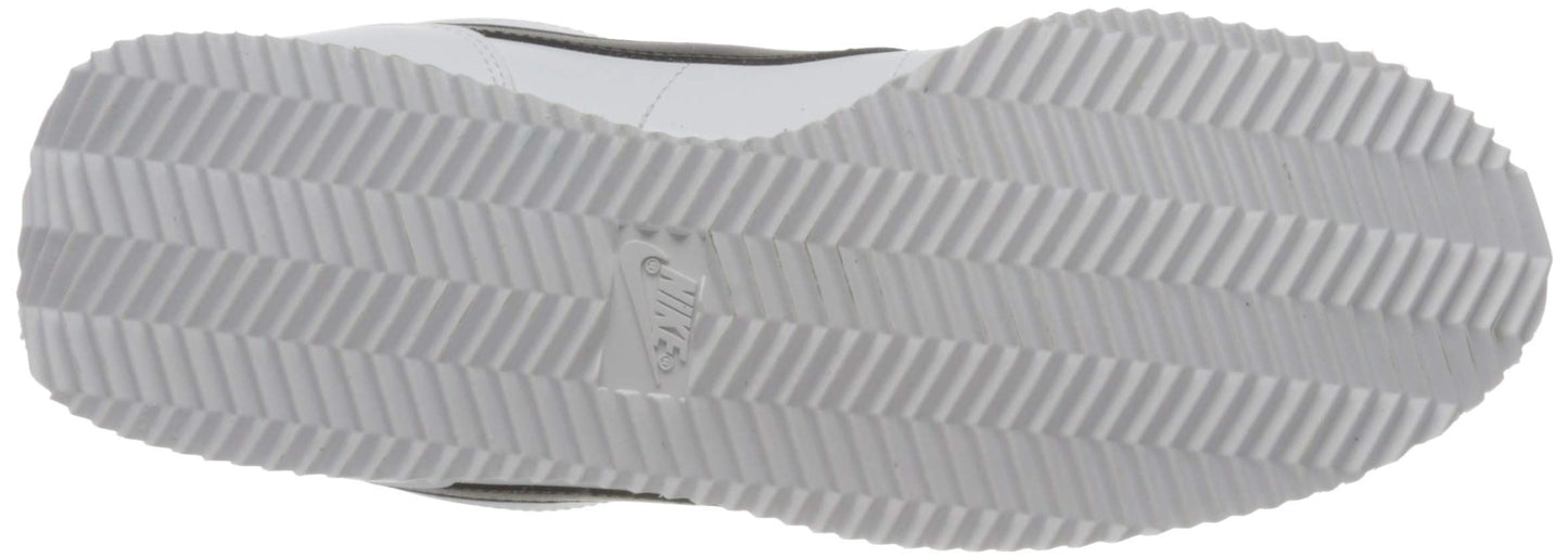Nike Men's Classic Cortez Leather Running Shoes, White/Wolf Grey/Metallic Silver, 8