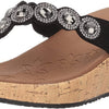 Skechers womens Beverlee - Bizzy Babe Wedge Sandal, Black, 8.5 US