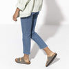 Birkenstock Unisex Arizona Birko-Flor Nubuck Leather Wide Mules, Grey Stone, 10