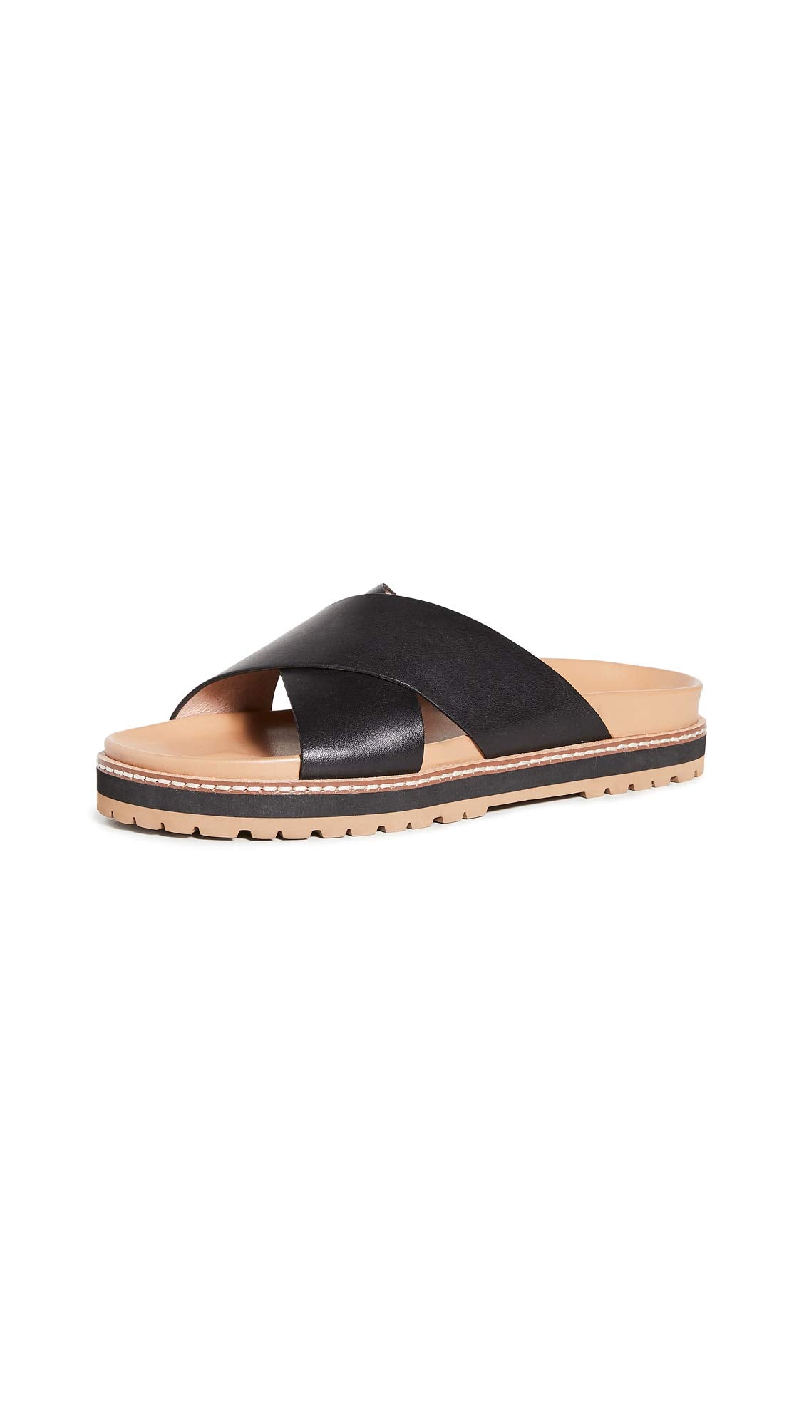 Madewell Dayna Crisscross Sandal in Leather True Black 5.5 M
