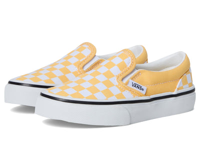 Vans Kids Unisex Classic Slip-on (Little Kid), Color Theory Checkerboard Banana Cream, 13 Medium