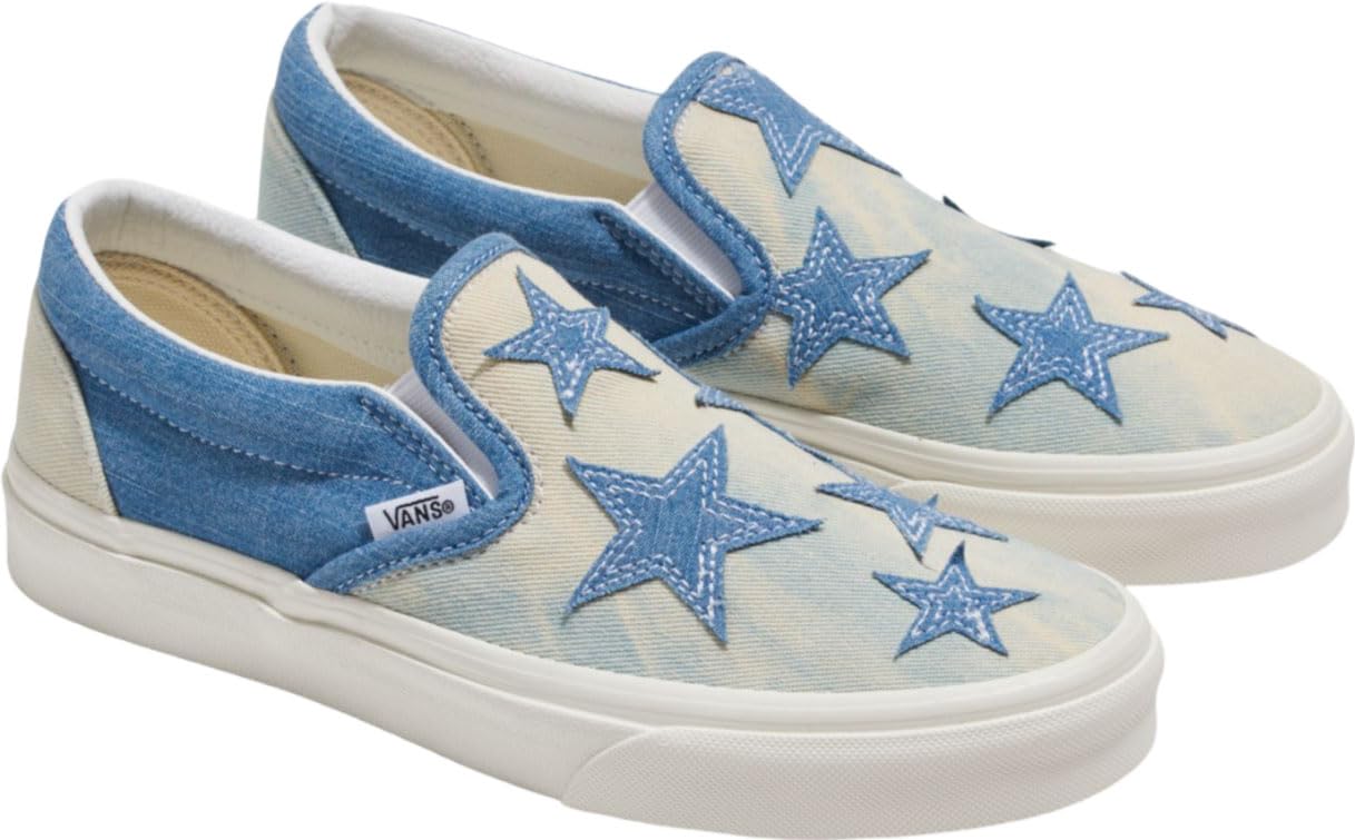 Vans - Unisex Classic Slip-On Shoes, Color Starry Night Denim, Size: 4.5 D(M) US Mens / 6 B(M) US Womens