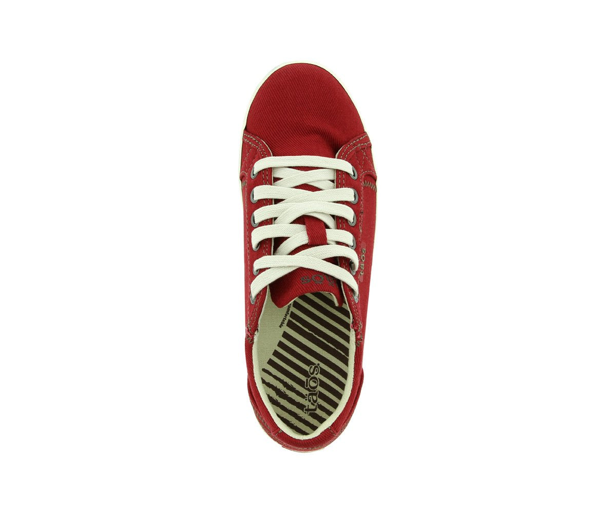 Taos Star Women's Sneaker - Iconic Style with Canvas Design for Everyday Adventures - Custom Fit Lacing and Premium Removable Footbed with Arch Support for All Day Comfort Red 8.5 M US