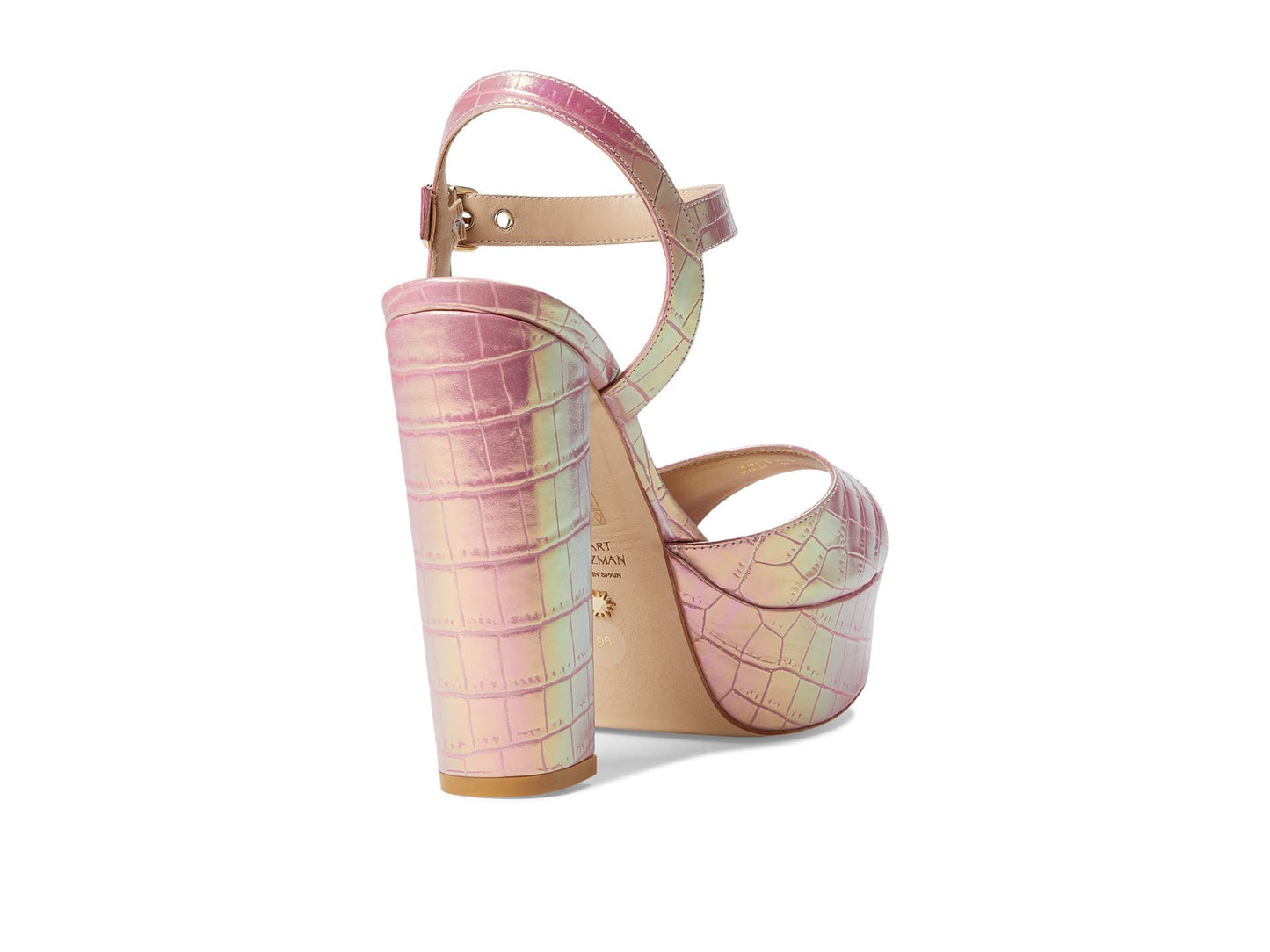 Stuart Weitzman Ryder 95 Platform Sandal Cotton Candy Ice 7 B