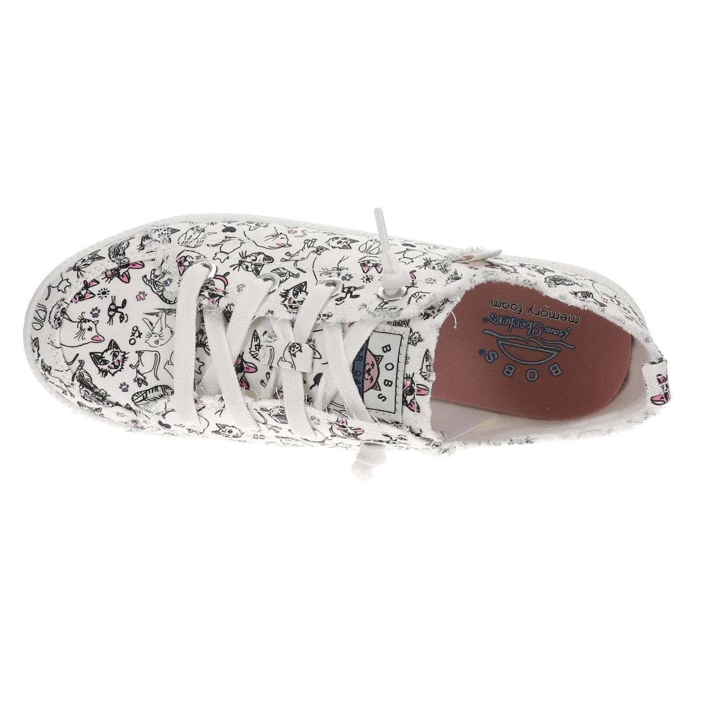 Skechers BOBS from B Cute 2.0-Glam Kitty Women's Slip On, 9 B(M) US, White-Multi