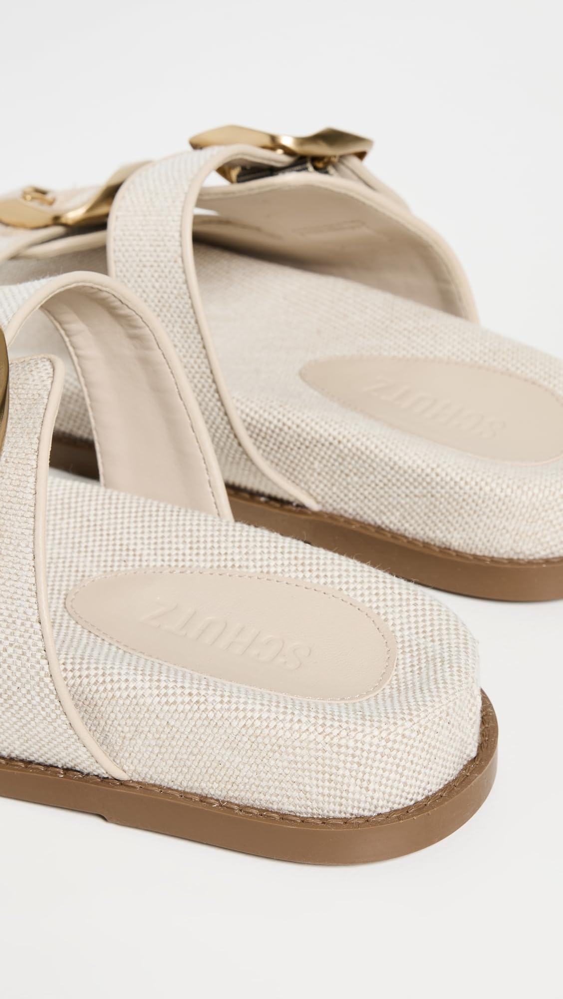 SCHUTZ Women's Olga Sporty Slides, Oyster, 7.5 Medium US