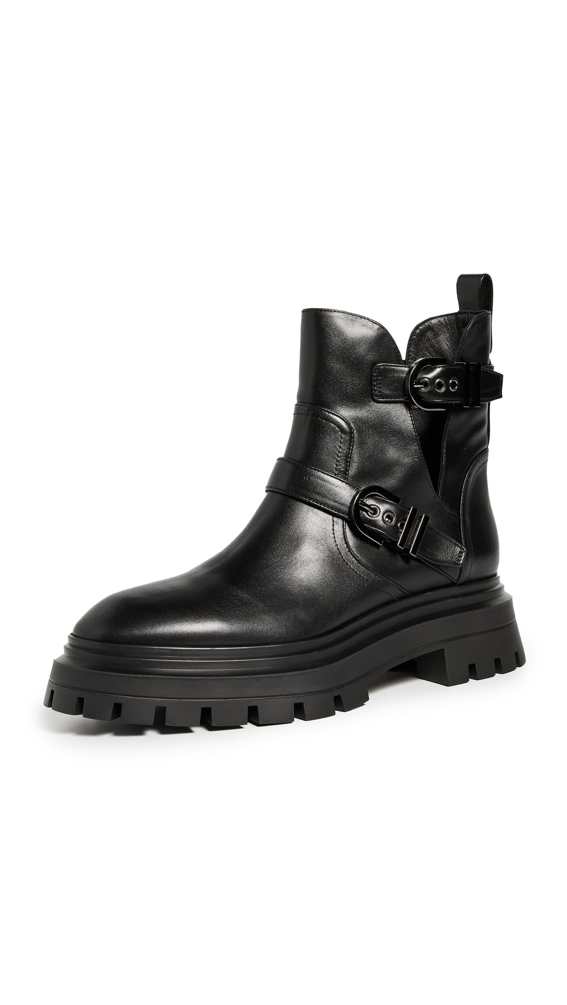 Stuart Weitzman Women's Maverick Bedford Moto Booties, Black, 6 Medium US