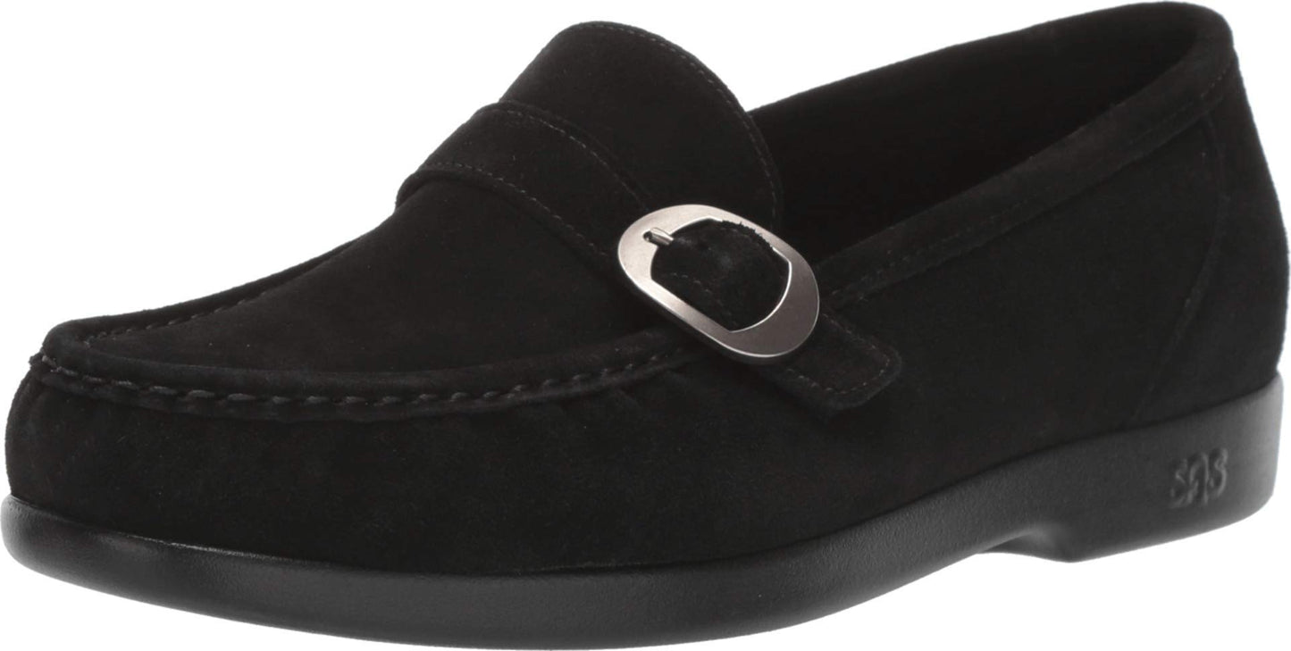 SAS Lara Black Suede 12 WW - Double Wide (D)