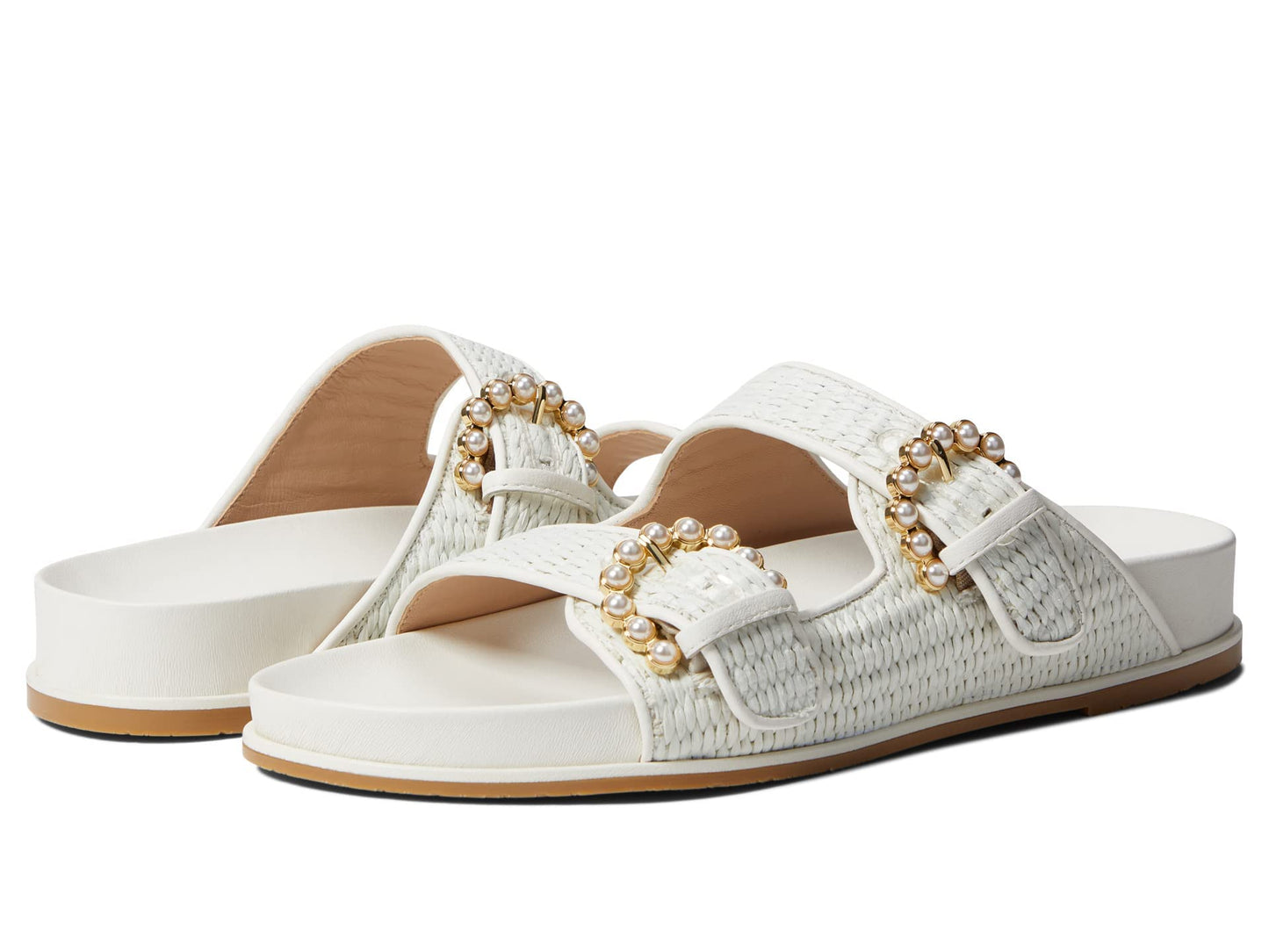 Stuart Weitzman Womens Piper Slide Sandal Cream 1 10 B