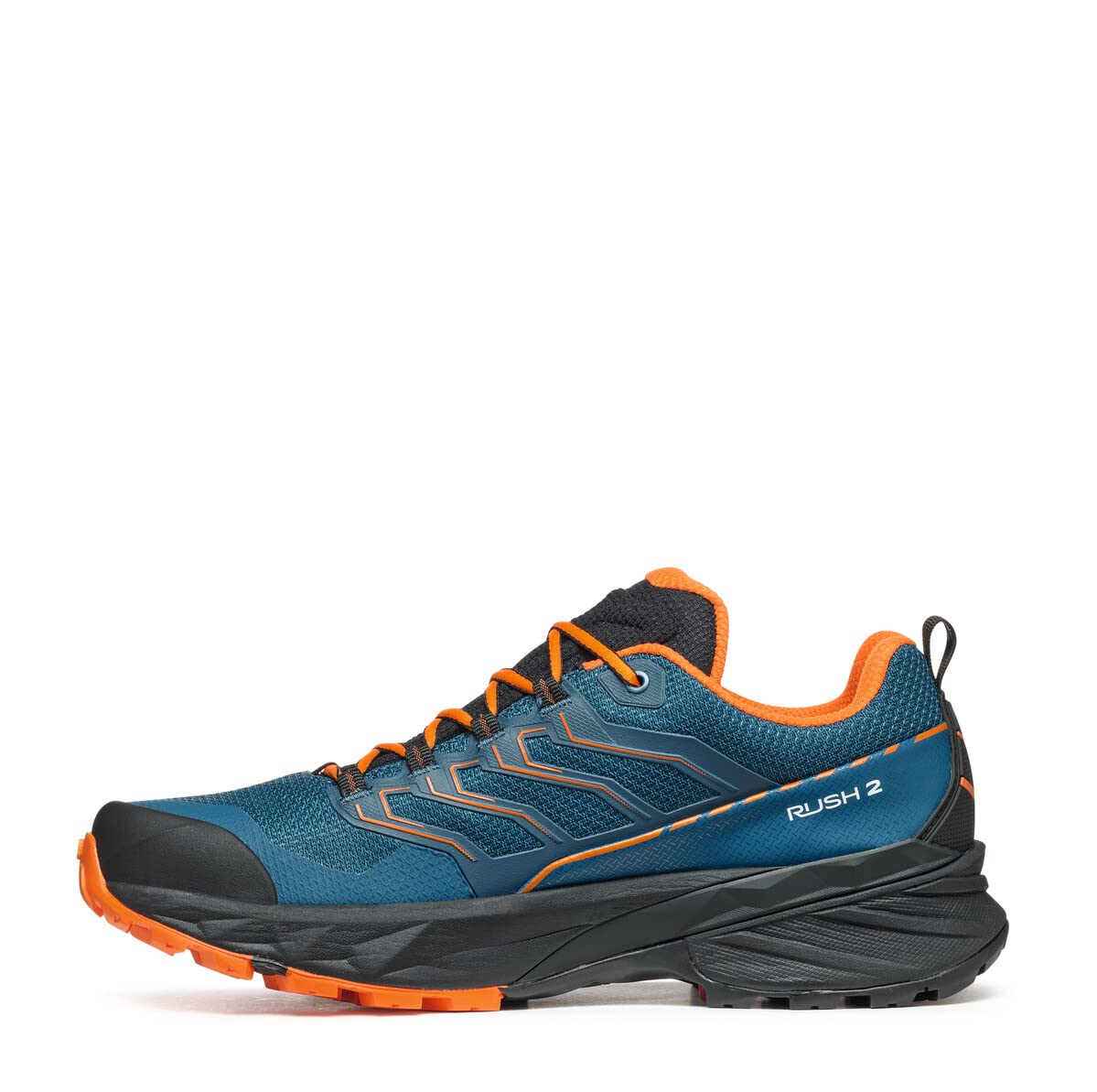 SCARPA Men's Rush 2 GTX Waterproof Gore-Tex Shoes for Hiking - Cosmic Blue/Orange - 10-10.5 Women/9-9.5 Men