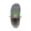 HEYDUDE Wally Youth Sox Stone White Size J3 | Youth Loaferes | Kids Slip On Shoes | Comfortable & Light-Weight