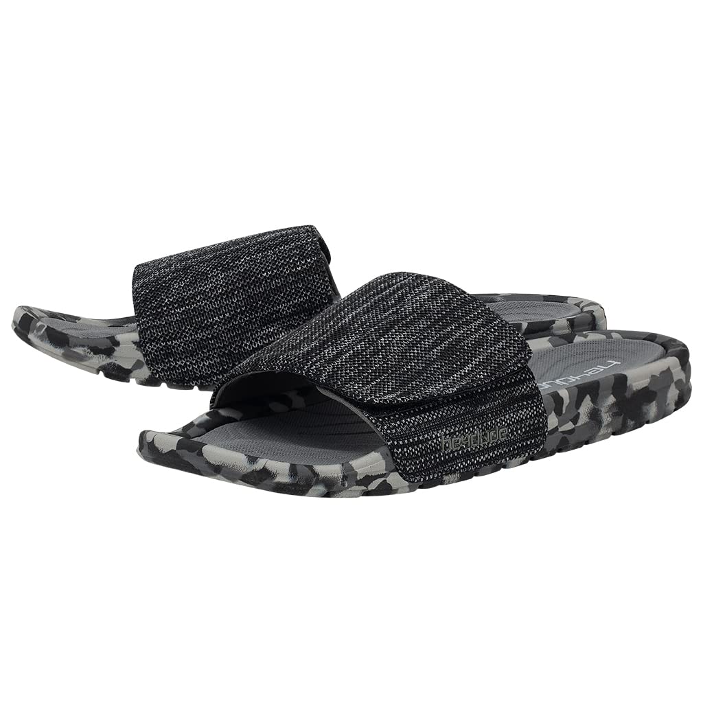 HEYDUDE Men's Phoenix Dark Quarry Camo Size 11 | Men’s Footwear | Men’s Slip On Sandals | Comfortable & Light-Weight