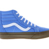 Vans Sk8 Hi Zip Flower Suede PS Boys Shoes Size 2.5, Color: Gum Azure Blue-Blue
