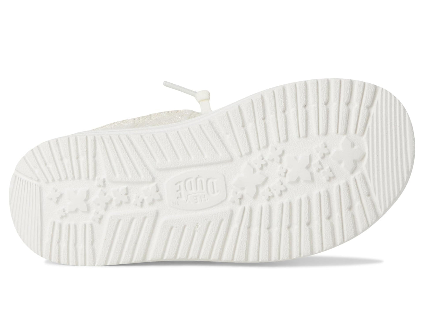 HEYDUDE Kids Wendy Crochet Lace (Little Kid/Big Kid) - Shoes for Kids - Canvas Upper - Cotton Lining White/Gold 6 Big Kid M