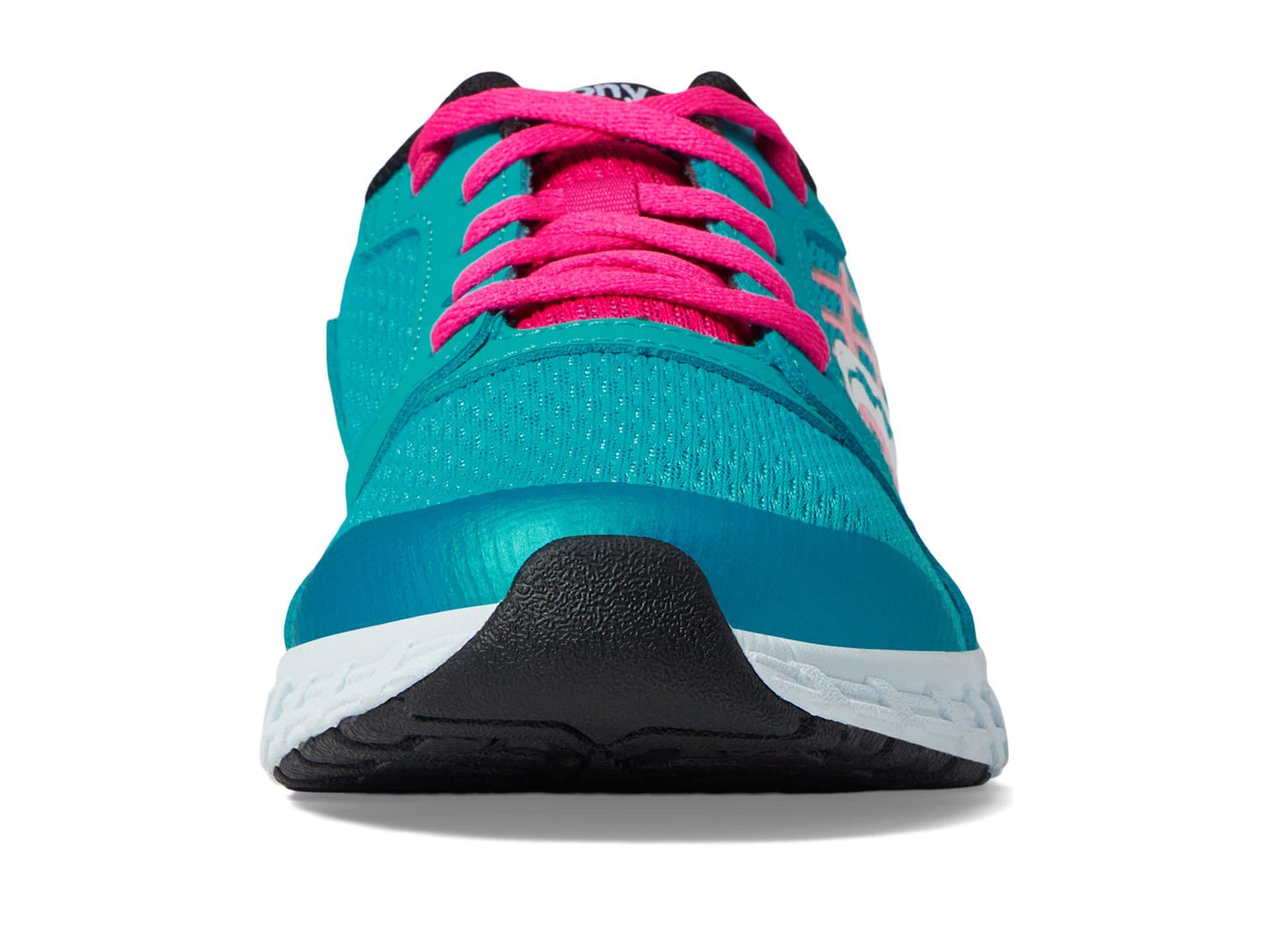 Saucony Wind 2.0 Running Shoe, Turq/Pink/Black, 4.5 US Unisex Big Kid