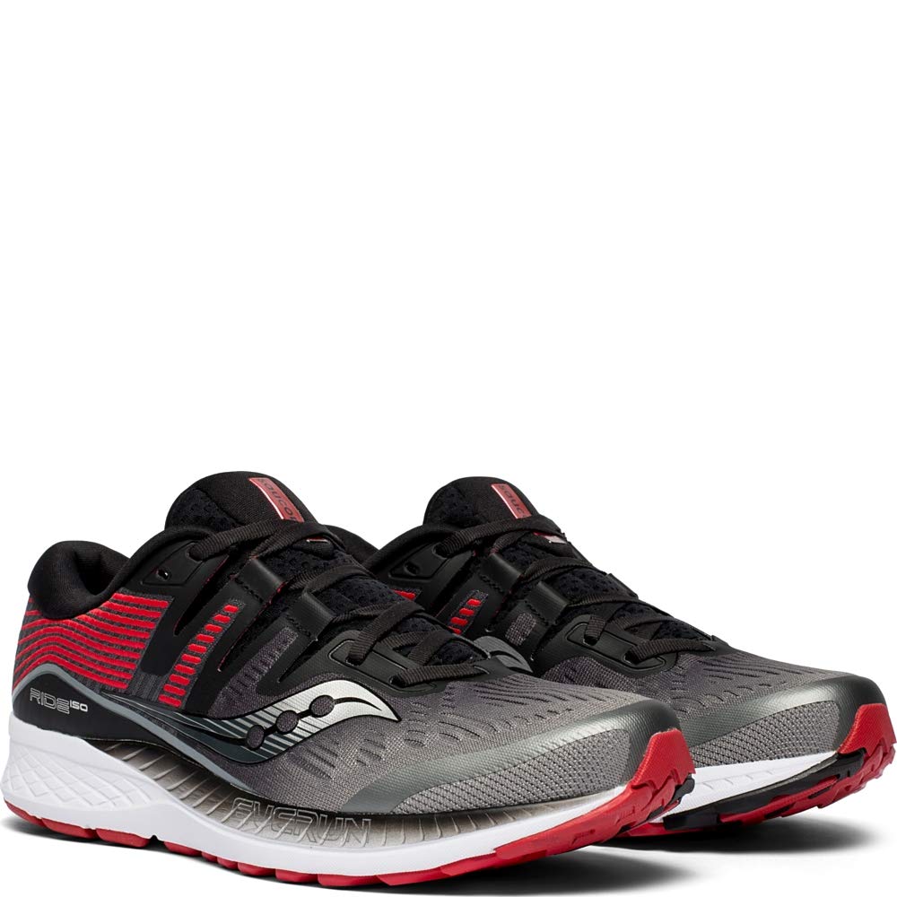 Saucony Men's Ride ISO, Grey/Red, 11.5 D