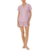 Lauren Ralph Lauren Short Sleeve Boxer PJ Set Pink Stripe MD (US 8-10)