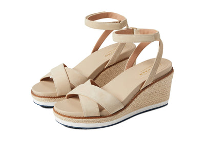 Cole Haan Cloudfeel Espadrille Wedge Sandal 75 mm Dark Chambray/Natural Jute/Optic White Eva/Gum Outsole 9 B (M)