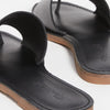 Madewell The Boardwalk Post Slide Sandal in Leather True Black 5 M
