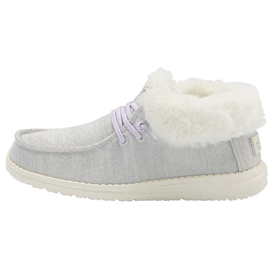 Hey Dude Girl's Britt (Toddler/Little Kid/Big Kid) Fleece White 5 Big Kid M