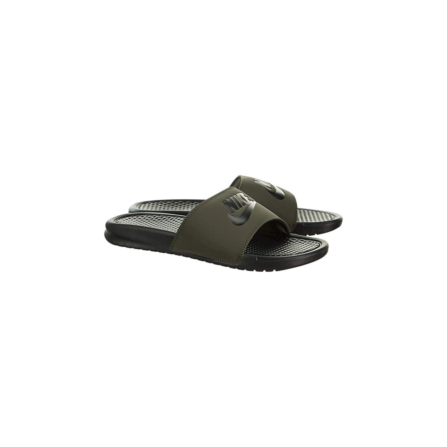 Nike Men's Benassi Just Do It Athletic Sandal, Cargo Khaki/Black, 13