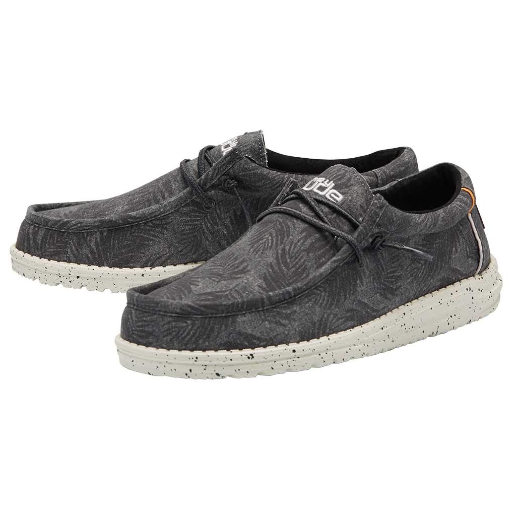 Hey Dude Men's Wally Print Tropical Grey Size 10 | Men’s Shoes | Men's Lace Up Loafers | Comfortable & Light-Weight