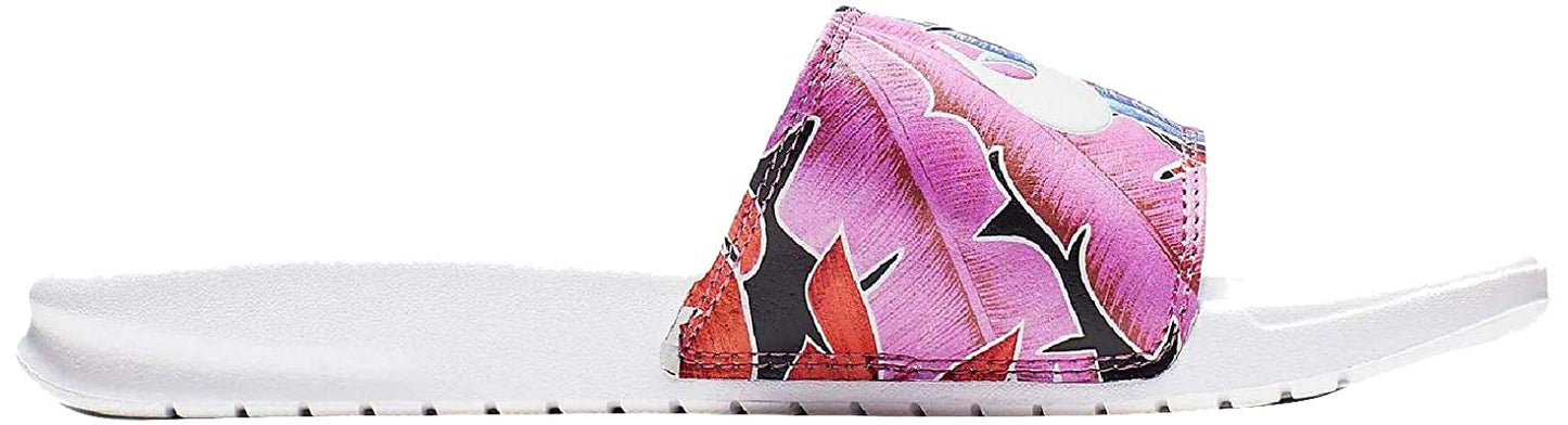Nike Women's Benassi Just Do It./White/Habanero-Ember Glow-Game Royal (7 B(M) US)