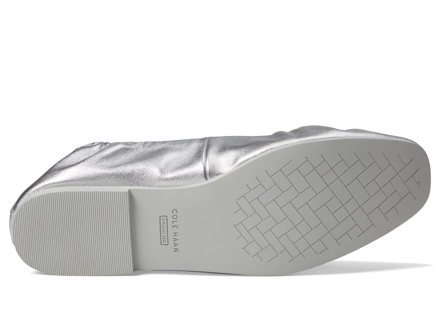 Cole Haan York Soft Ballet Silver Metallic Leather 10.5 B (M)
