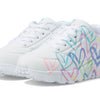 Skechers Kids Girls Uno Lite-Spread The Love Sneaker, White/Purple/Turquoise, 4.5, Big Kid