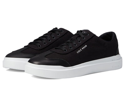 Cole Haan Grandpro Rally Canvas T-Toe Black/Optic White 6 B (M)