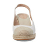 Cole Haan Cloudfeel Espadrille Wedge Slingback 80 mm White Leather Natural Linen 7.5 B (M)