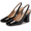 Stuart Weitzman Curveblock 85 Slingback Pump Black 7.5 B
