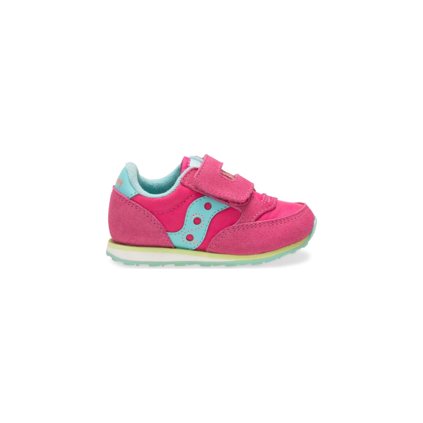 Saucony Unisex-child Baby Jazz Hook & Loop , PINK/TURQ/LIME, 10 M