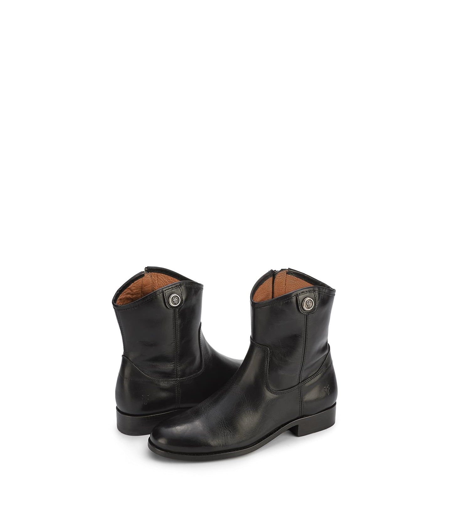 Frye Melissa Button Short 2 Boots for Women Made from Vintage Leather with Antique Silver Hardware, Leather Lining, and Leather Outsole – 7” Shaft Height, Black - 8.5M