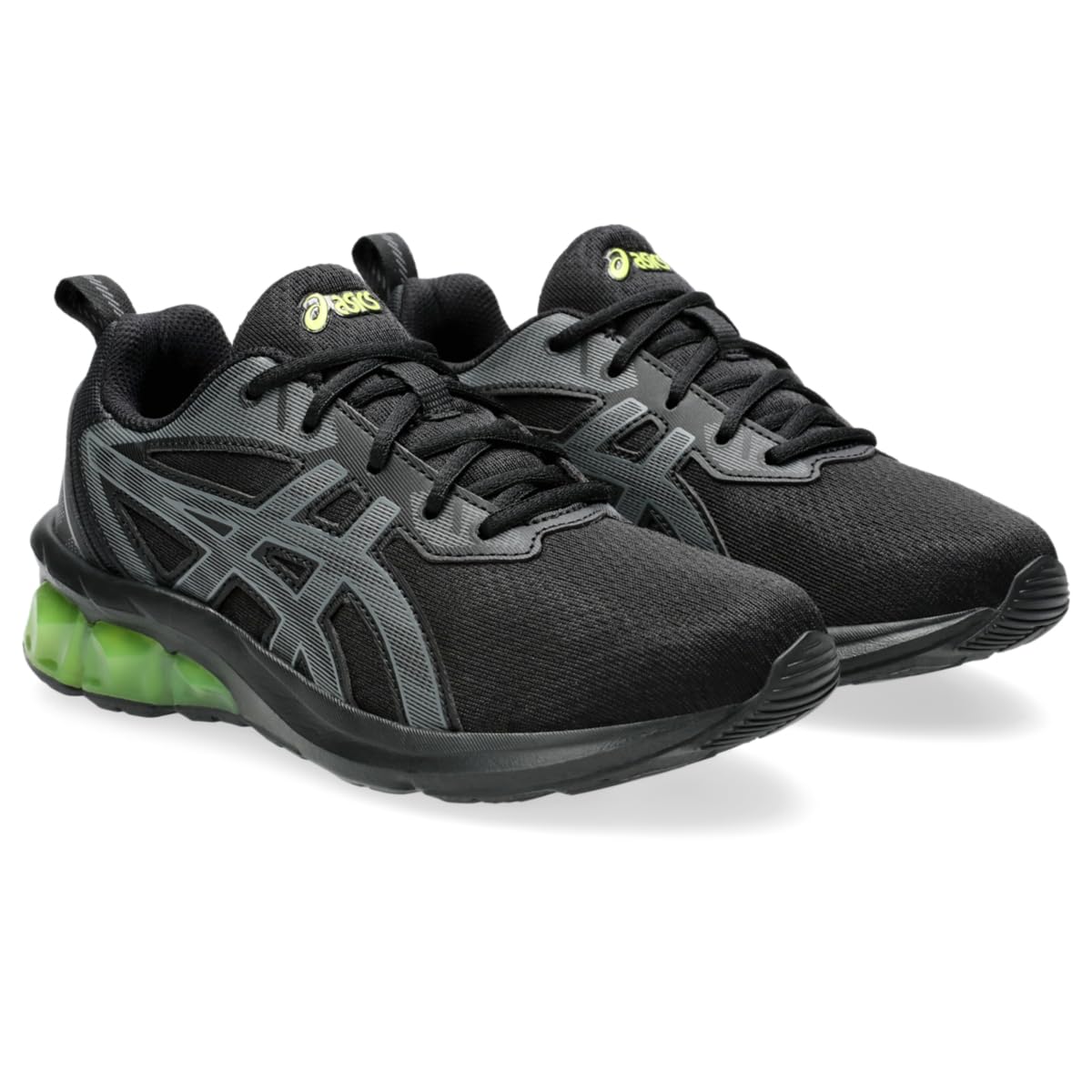 ASICS Kid's Gel-Quantum 90 IV Grade School Sportstyle Shoes, 3.5, Black/NEON Lime