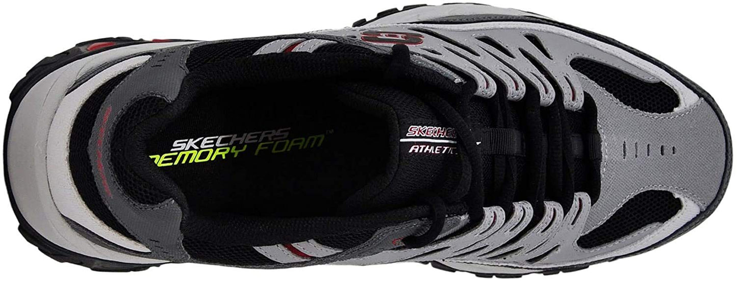 Skechers Men's Afterburn Memory Fit Lace-up Sneaker, Charcoal/Red, 13 M US