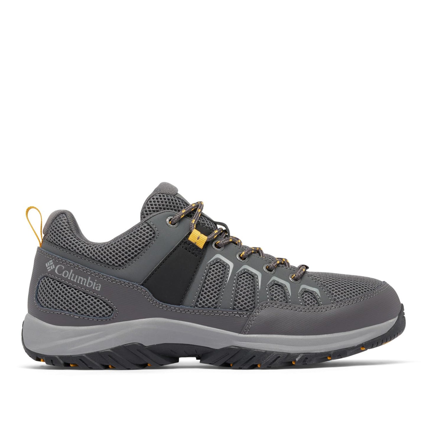 Columbia Mens Granite Trail, Dark Grey/Golden Yellow, 8 Wide