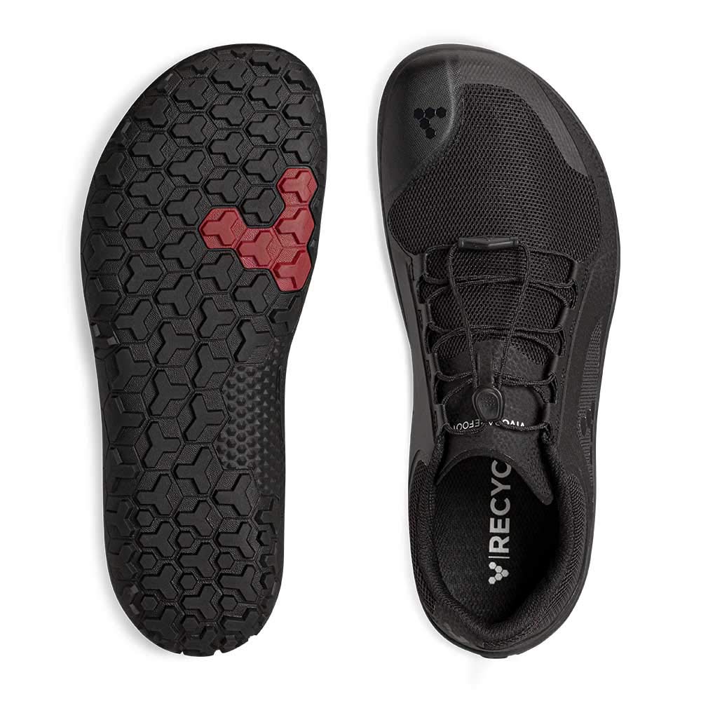 Vivobarefoot Primus Trail II FG, Womens Recycled Breathable Mesh Off-Road Shoe with Barefoot Firm Ground Sole Obsidian