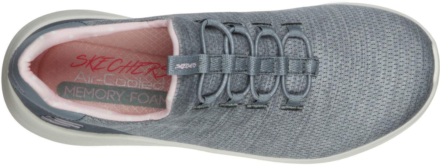 Skechers Women's Ultra Flex 2.0 - Delightful Spot Sneaker, Gray/Pink, 7.5