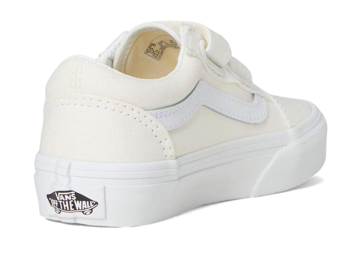 Vans Old Skool V Flower (Little Kid) Sneaker, Star White, 12.5 US Unisex