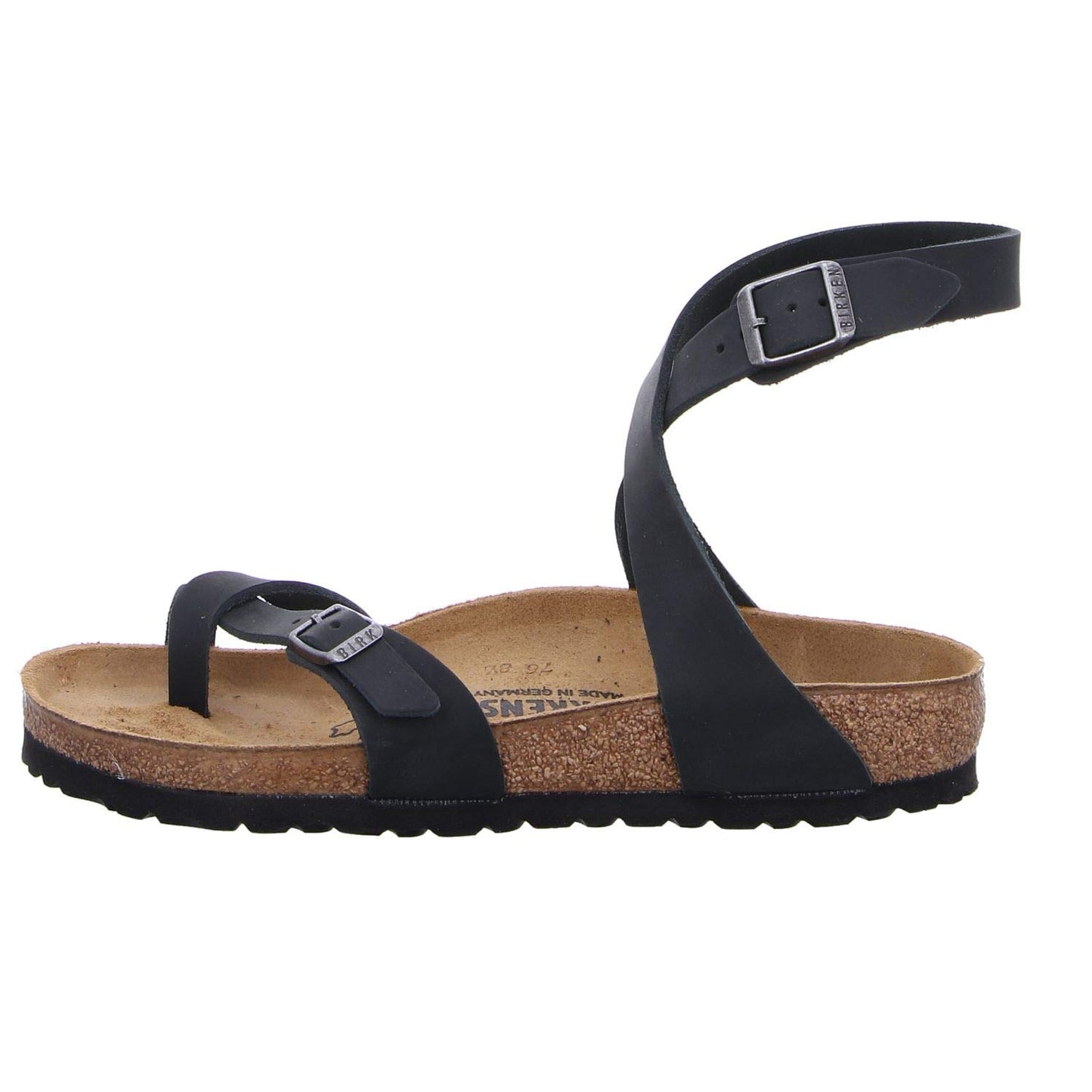 Birkenstock Women's Tongs Ankle Strap Sandals, Black, 4.5 Big Kid