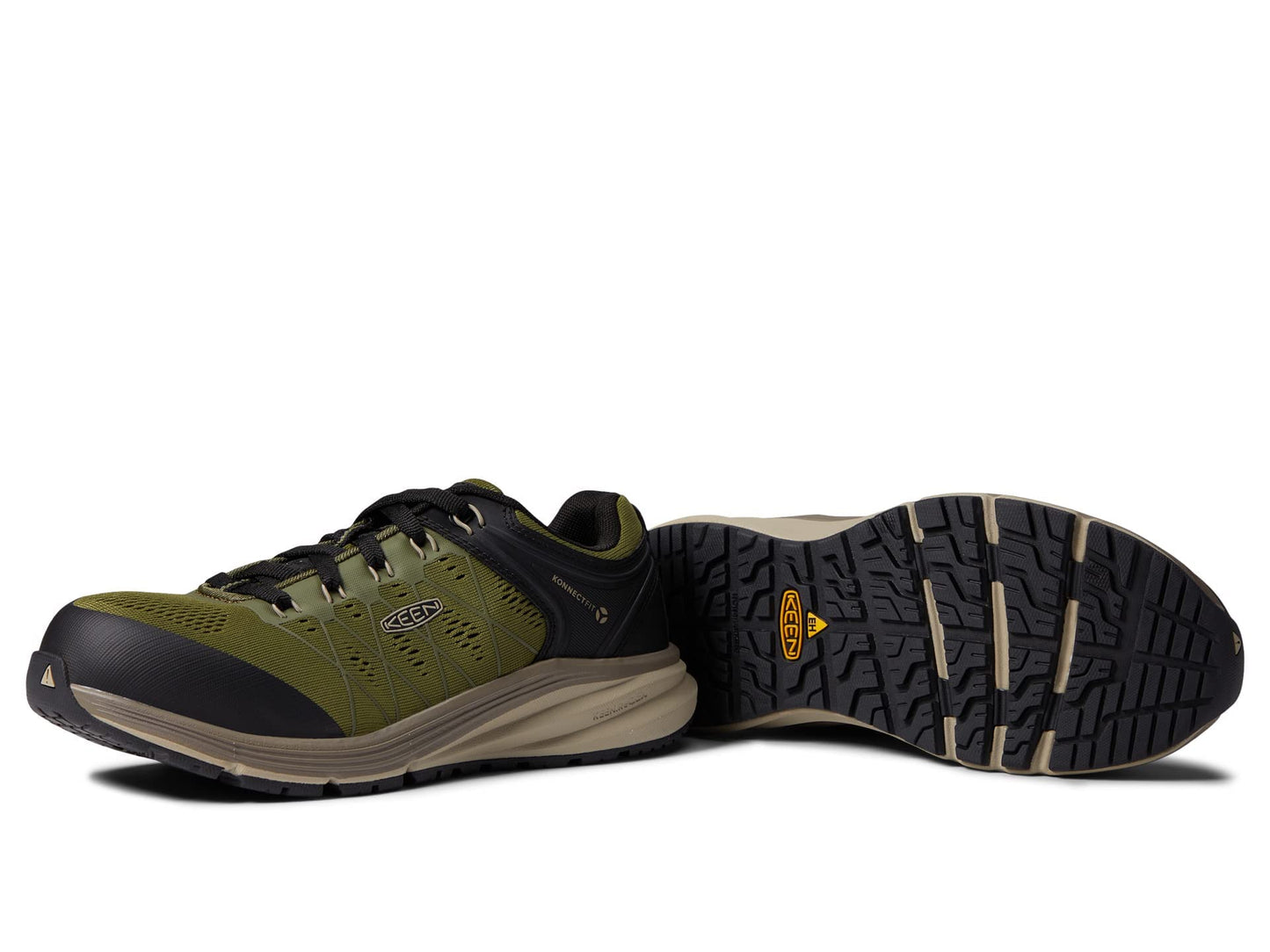 KEEN Utility Women's Vista Energy Low Height Sneakers Composite Toe Industrial Work Shoes, Capulet Olive/Black, 8.5 Wide