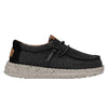HEYDUDE Wally Toddler Washed Canvas | Boy's Loafers | Boy's Slip On Shoes | Comfortable & Light Weight Black