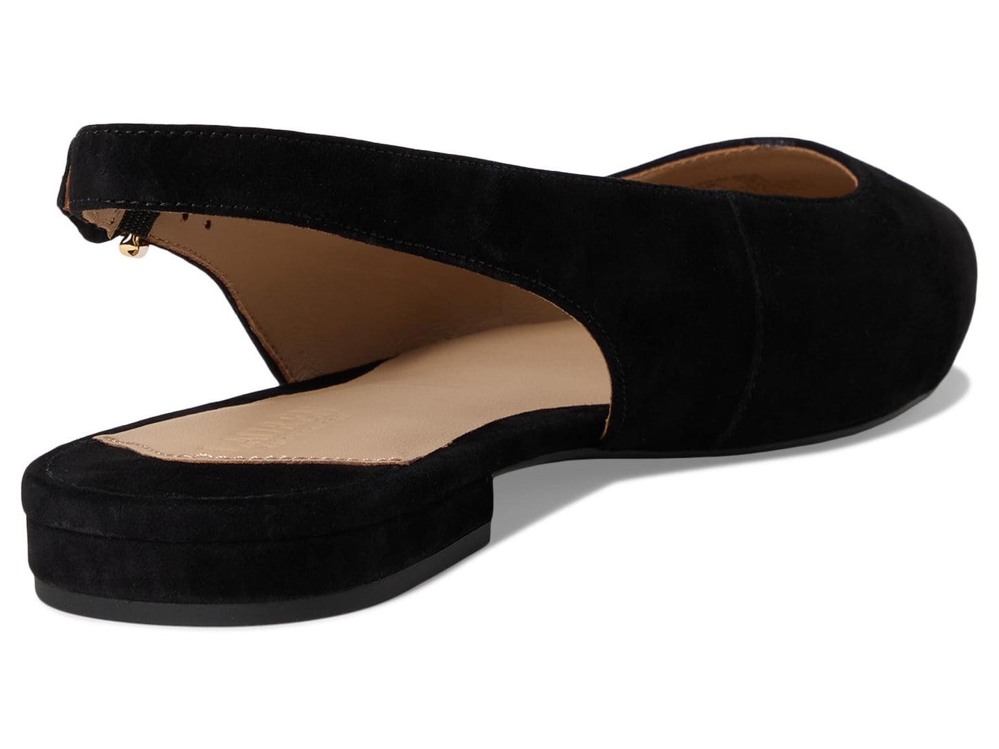 Lauren Ralph Lauren, Women, Londyn Suede Slingback Flat, Black, 7.5, Medium