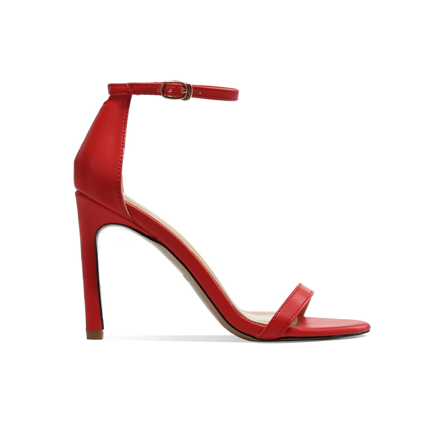 ALLINNINE Women's Ankle Strap High Stiletto Heels Pumps Heeled Sandals Heel Height 100mm(8,Red)