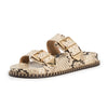 SCHUTZ Women's Naomi Sporty Slides, Snake Plain/Natural, 6.5 Medium US