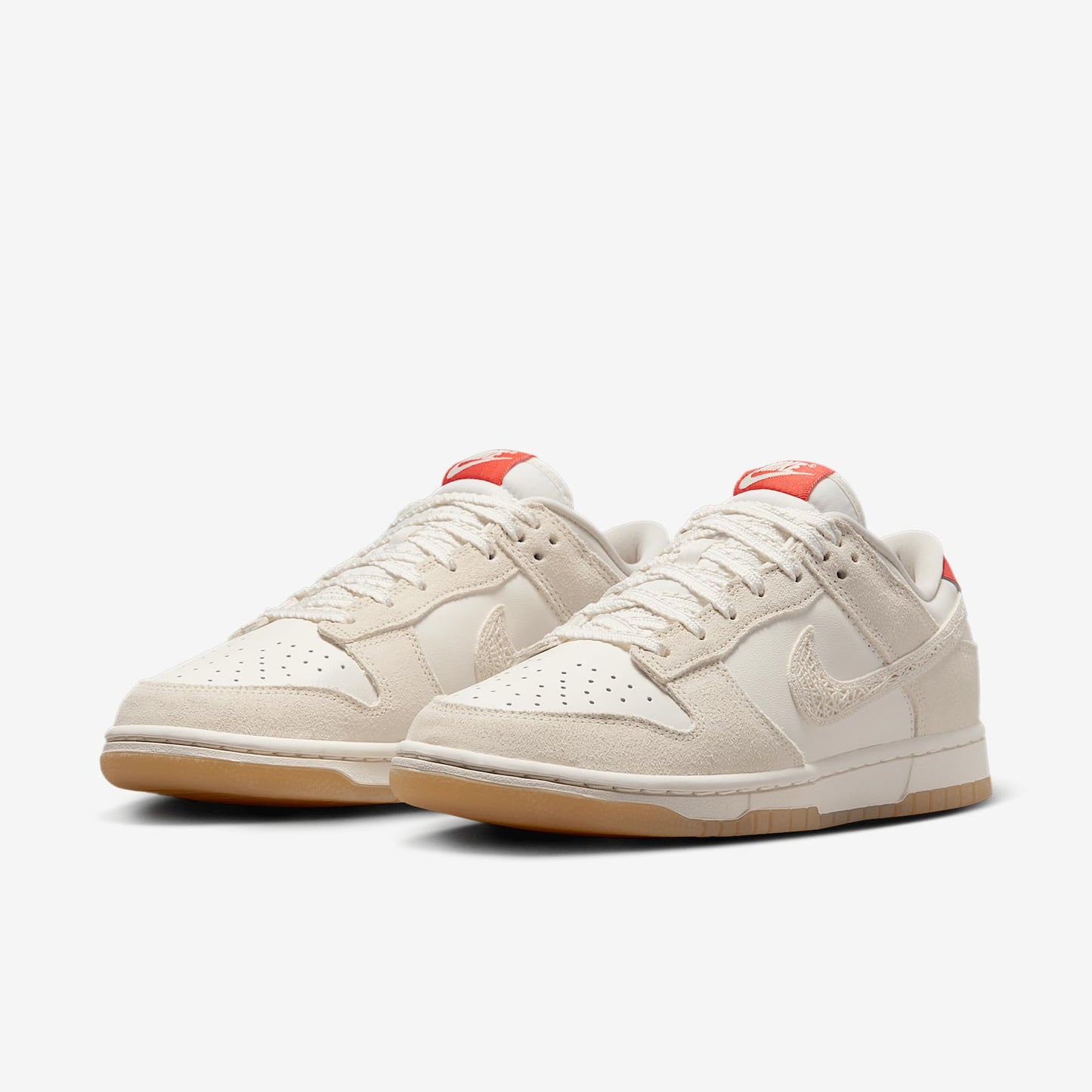 Nike Dunk Low Women's Shoes (HV5231-133, Sail/Picante Red/Flax/Pale Ivory) Size 9.5