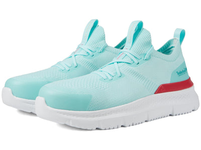 Timberland PRO® Setra Knit Composite Safety Toe Women’s Sneakers – Breathable Upper – Removable Insole Seafoam/Red 6.5 B - Medium