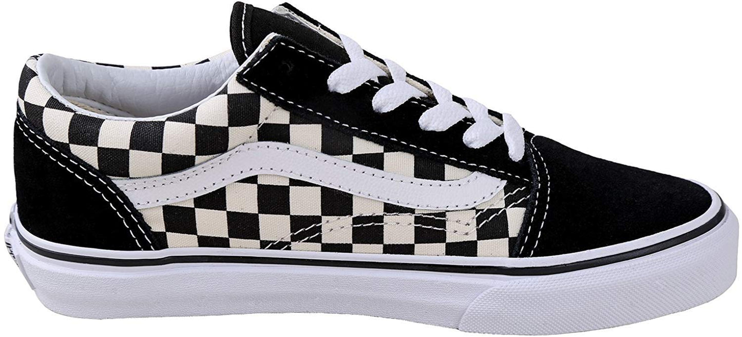 Vans Kids Old Skool, Primary Check Blk Wht, Size 12.5 Little Kid