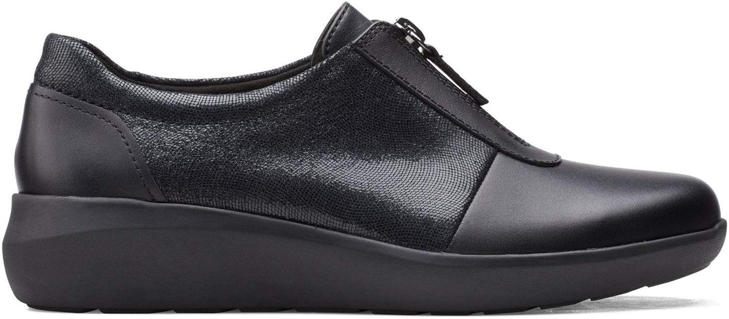 Clarks womens Kayleigh Sail Loafer, Black Interest Suede Combi, 7 US